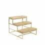 Gifts - 3-tier staircase display stand in natural oak wood/gold metal - LAVAL 1878