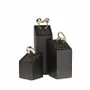 Gifts - Set of 3 wooden (MDF) ring holders, painted matte black, with synthetic tops - LAVAL 1878