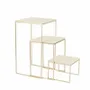 Gifts - Display stand set of 3 cream suede trays/matte gold metal base - LAVAL 1878