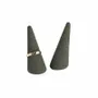 Gifts - Synthetic-coated, suede-look khaki cone rings (x2) - LAVAL 1878