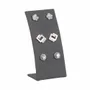Gifts - Display stand for 3 pairs of earrings, anthracite grey microfiber, 8cm high - LAVAL 1878