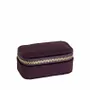 Cadeaux - Petit coffre à bijoux rectangle gainé velours synthétique aubergine - LAVAL 1878