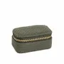 Cadeaux - Petit coffre bijoux rectangle synthétique aspect velours côtelé kaki - LAVAL 1878