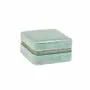 Gifts - Square jewelry box covered in sage green velvet-look synthetic material - LAVAL 1878