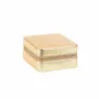 Gifts - Square jewelry box covered in synthetic material with a grained cowhide leather look, gold - LAVAL 1878