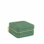 Cadeaux - Coffre à bijoux carré synthétique motif tweed vert sapin - LAVAL 1878