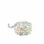 Gifts - Round beige jewelry box in synthetic fabric with a floral print - LAVAL 1878