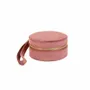 Gifts - Round jewelry box covered in powder pink synthetic velvet with mirror - LAVAL 1878
