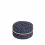 Gifts - Round synthetic jewelry box with navy blue tweed pattern - LAVAL 1878