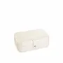 Cadeaux - Coffre bijoux rectangle gainé aspect cuir de bovin grainé irisé blanc - LAVAL 1878