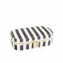Gifts - Canvas jewelry box covered in 100% synthetic material, navy blue/white stripes - LAVAL 1878