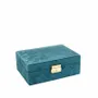 Gifts - Teal blue faux velvet-look jewelry box - LAVAL 1878
