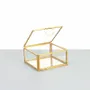 Gifts - Square glass/gilt brass display case with mirrored back, 11 x 11 x H 6cm - LAVAL 1878
