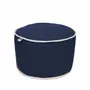 Ottomans - MOJO Outdoor Pouf - Navy Blue / White - MOJO BORN TO CHILL