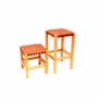 Chairs for hospitalities & contracts - High wooden stool with woven leather. - SOL & LUNA