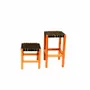 Chairs for hospitalities & contracts - High wooden stool with woven leather. - SOL & LUNA