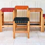 Chairs for hospitalities & contracts - High wooden stool with woven leather. - SOL & LUNA