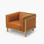 Lounge chairs - LIFT – Minimalist Lounge Chair in Solid Oak Wood and Leather Seat - MOR