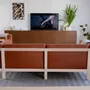 Sofas - LIFT - Minimalist  2 Seats Sofa in Solid Ash Wood and Leather Seat - MOR