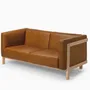 Sofas - LIFT - Minimalist  2 Seats Sofa in Solid Ash Wood and Leather Seat - MOR