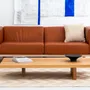 Sofas - LIFT - Minimalist  2 Seats Sofa in Solid Ash Wood and Leather Seat - MOR