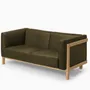 Sofas - LIFT - 2 Seats Sofa in Solid Oak Wood and Leather Seat - MOR