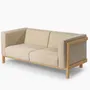 Sofas - LIFT -  2 Seats Sofa in Solid Oak Wood and Fabric Seat - MOR