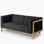Sofas - LIFT -  2 Seats Sofa in Solid Oak Wood and Fabric Seat - MOR