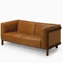 Sofas - LIFT - 2 Seats Sofa in Solid Walnut Wood and Leather Seat - MOR