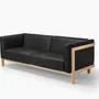 Sofas - LIFT - 3 Seats Sofa in Solid Ash Wood and Leather Seat - MOR