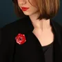 Bijoux - BROCHE JOLI COQUELICOT COULEUR ARGENT ROUGE - TARATATA BIJOUX