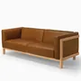 Sofas - LIFT - 3 Seats Sofa in Solid Oak Wood and Leather Seat - MOR