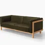 Sofas - LIFT - 3 Seats Sofa in Solid Oak Wood and Leather Seat - MOR