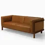 Sofas - LIFT - 3 Seats Sofa in Solid Walnut Wood and Leather Seat - MOR