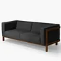 Sofas - LIFT - 3 Seats Sofa in Solid Walnut Wood and Fabric Seat - MOR