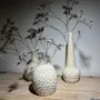 Vases - Lot de 3 soliflores en grès blanc émaillé - LES POTERIES DE SWANE