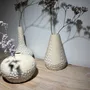 Vases - Lot de 3 soliflores en grès blanc émaillé - LES POTERIES DE SWANE