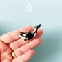Brooches - Orca Pin - Handmade Killer Whale Statement Accessory - PINTONIK