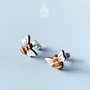 Jewelry - Wooden Bumble Bee Stud Earrings - Whimsical Bug Jewelry - PENTIK