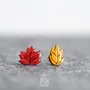 Jewelry - Fall Stud Earrings - Fall Leaves Mismatched Earrings - Autumn Jewelry - PINTONIK