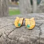 Jewelry - Horseshoe with Four Leaf Clover Earrings - Shamrock Stud Earrings - Good Luck Charm - PINTONIK