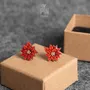 Jewelry - Red Poinsettia Christmas Stud Earrings - Holiday Flower Jewelry - Secret Santa Bestie Gift - PINTONIK
