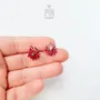 Jewelry - Red Poinsettia Christmas Stud Earrings - Holiday Flower Jewelry - Secret Santa Bestie Gift - PINTONIK