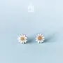 Bijoux - Boucles d’Oreilles Clous Marguerite Blanche - PINTONIK