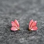 Jewelry - Small Wood Butterfly Wing Earrings - Whimsical Studs - PINTONIK