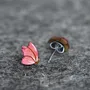 Jewelry - Small Wood Butterfly Wing Earrings - Whimsical Studs - PINTONIK