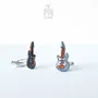 Bijoux - Boutons de manchette guitare électrique - Boutons de manchette musicaux en bois peints à la main - PINTONIK