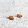 Bijoux - Boucles d'oreilles puces en bois de grains de café - Base en acier inoxydable - PINTONIK