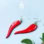 Bijoux - Boucles d'oreilles pendantes piment - Boucles d'oreilles originales en bois et argent sterling - PINTONIK