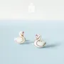 Jewelry - Swan Stud Earrings - Whimsical Bird Earrings - Valentines gift for girlfriend - White Swan jewelry - PINTONIK